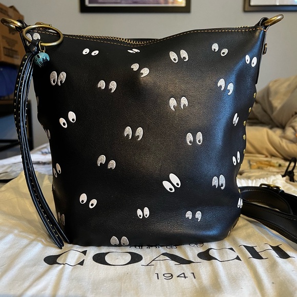 🖤Rare Disney x Coach Duffle 20 Spooky Eyes Purse🖤 - Picture 1 of 16